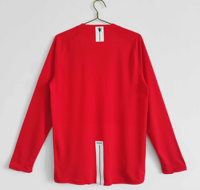 Long sleeve 07-08 Manchester United Home  League edition Retro Jersey