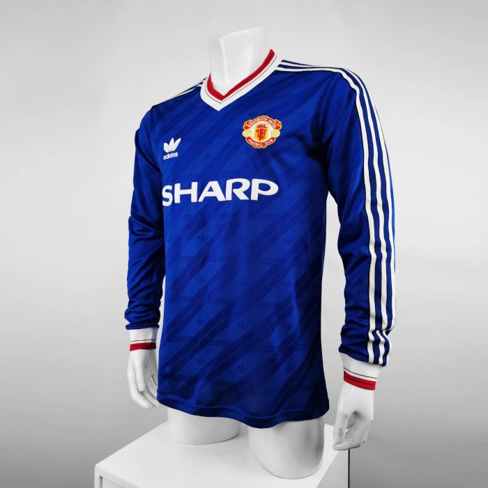 Long sleeve 86-88 Manchester United Second away Retro Jersey