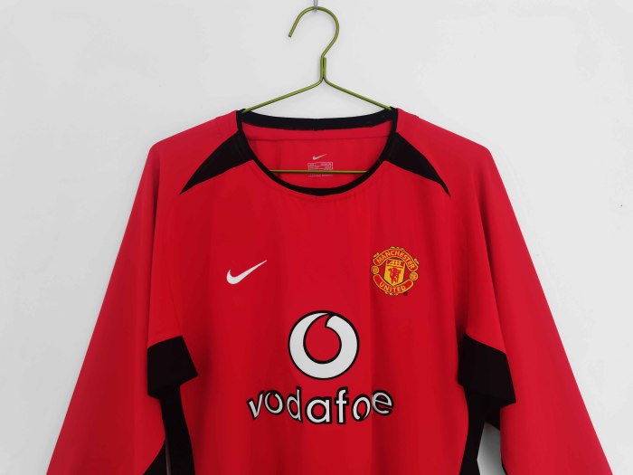 Long sleeve 02-04 Manchester United Away  Retro Jersey