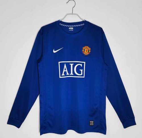Long sleeve 08-09 Manchester United Second away  Retro Jersey