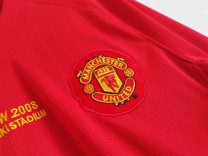 Long sleeve 07-08 Manchester United Home UEFA Champions League Retro Jersey