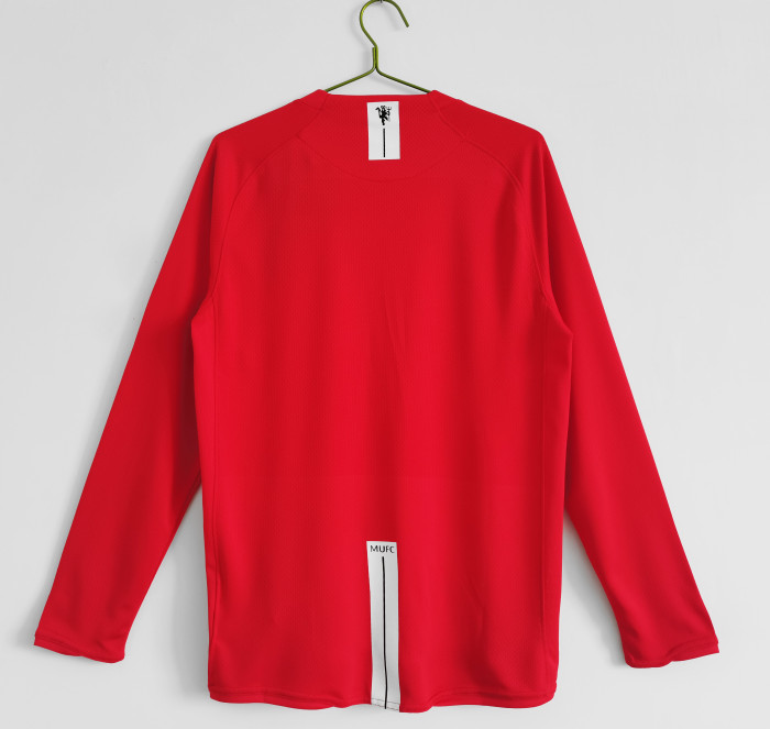 Long sleeve 07-08 Manchester United Home UEFA Champions League Retro Jersey