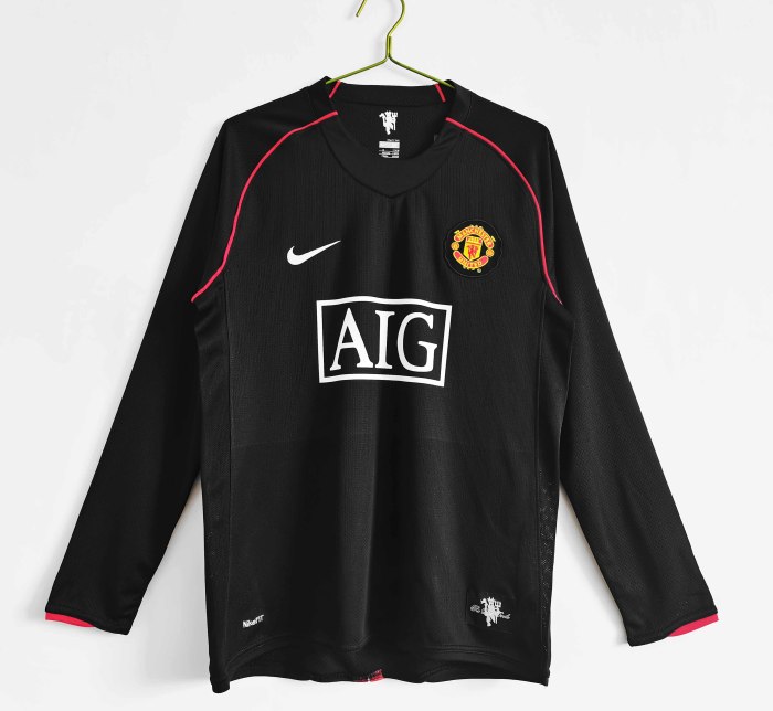 Long sleeve 07-08 Manchester United Away Retro Jersey