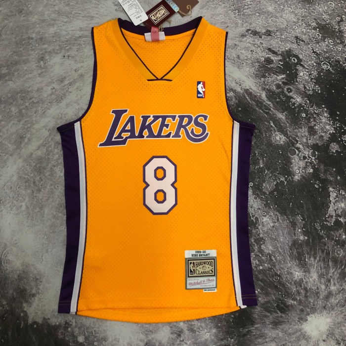 Heat Transfer Retro NBA Los Angeles Lakers Kobe Bryant Mitchell & Ness 1999-00 Gold Hardwood Classics Jersey