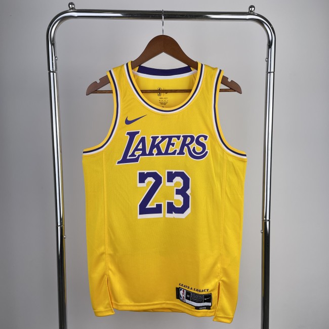 Heat Transfer NBA Los Angeles Lakers LeBron James 2022-23 Gold Association Edition Swingman Jersey