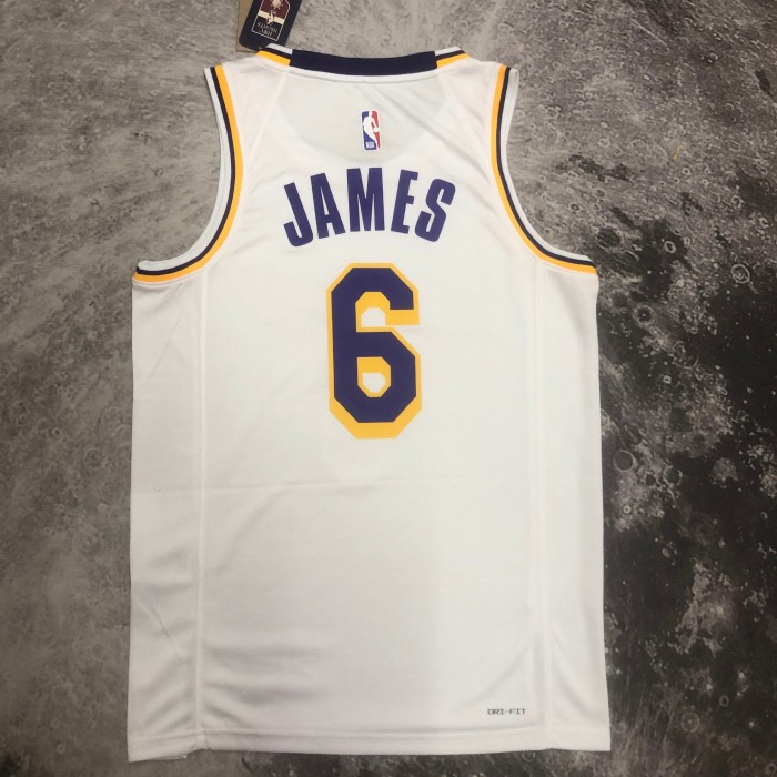 Heat Transfer  NBA Los Angeles Lakers LeBron James 2022/23 White Association Edition Swingman Jersey