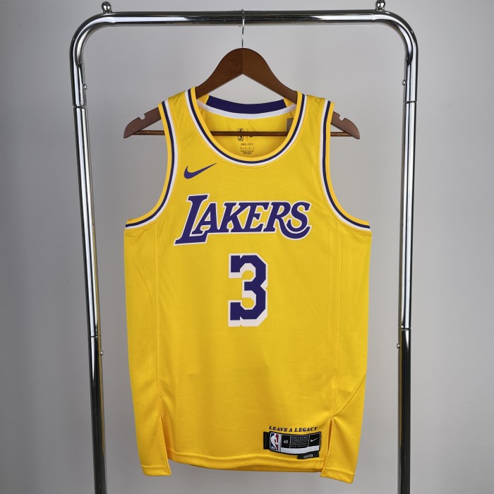 Heat Transfer NBA Los Angeles Lakers Anthony Davis 2022-23 Gold Icon Edition Swingman Jersey