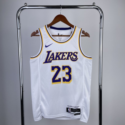 Heat Transfer  NBA Los Angeles Lakers LeBron James 2022/23 White Association Edition Swingman Jersey