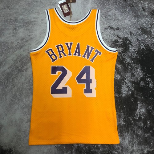 Heat Transfer NBA Los Angeles Lakers Kobe Bryant Mitchell & Ness 2007-08 Gold Hardwood Classics Swingman Jersey