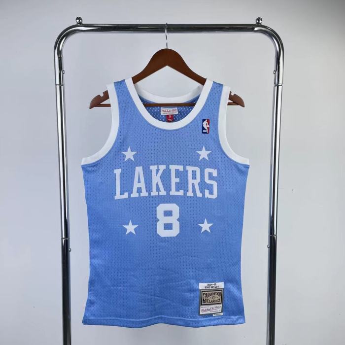 Heat Transfer Retro NBA Los Angeles Lakers  Kobe Bryant Mitchell & Ness 2004-05 Powder Blue Hardwood Classics Swingman Jersey