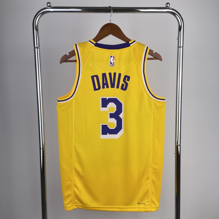 Heat Transfer NBA Los Angeles Lakers Anthony Davis 2022-23 Gold Icon Edition Swingman Jersey