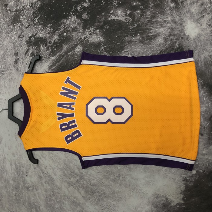 Heat Transfer Retro NBA Los Angeles Lakers Kobe Bryant Mitchell & Ness 1999-00 Gold Hardwood Classics Jersey