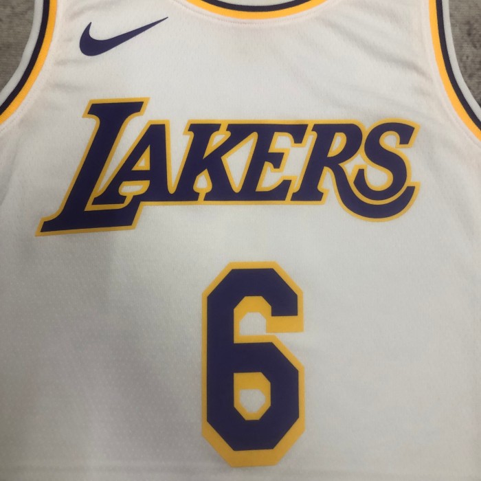 Heat Transfer  NBA Los Angeles Lakers LeBron James 2022/23 White Association Edition Swingman Jersey