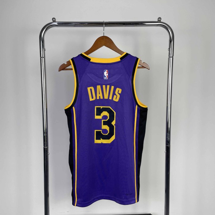 Heat Transfer NBA Los Angeles Lakers 2023 Davis Flying Man limited Purple Jersey