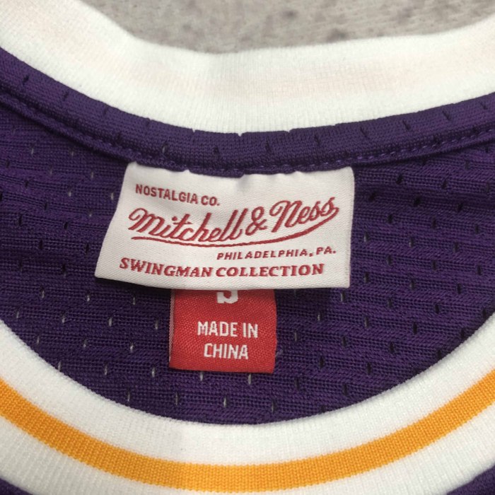 Heat Transfer Retro NBA Los Angeles Lakers Magic Johnson Mitchell & Ness1984-85 Purple Hardwood Classics Jersey
