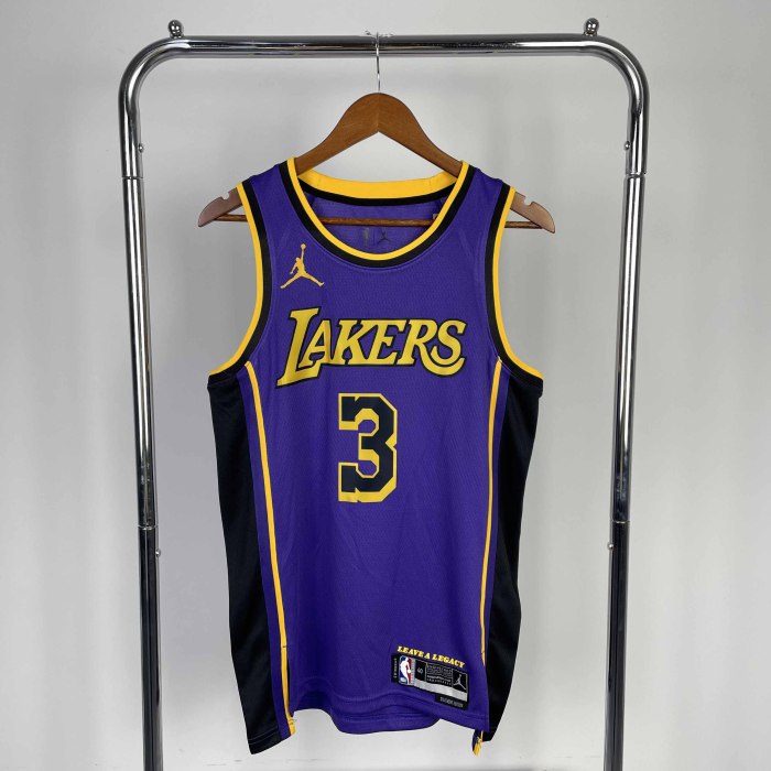 Heat Transfer NBA Los Angeles Lakers 2023 Davis Flying Man limited Purple Jersey