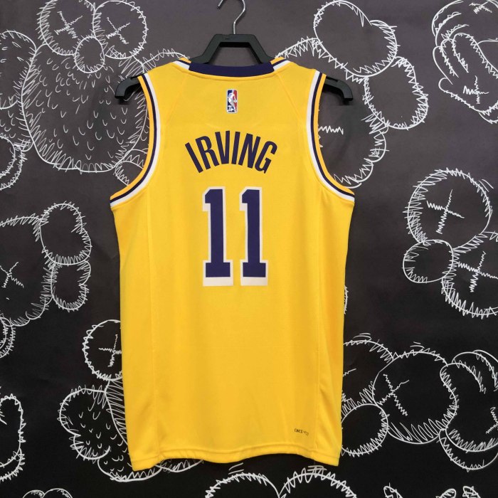 Heat Transfer NBA Los Angeles Lakers Irving 75th Anniversary Yellow Jersey