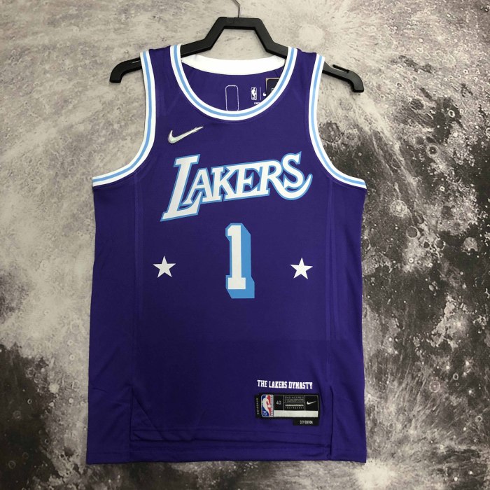 Heat Transfer NBA Los Angeles Lakers 2022 Russell City edition Purple Jersey