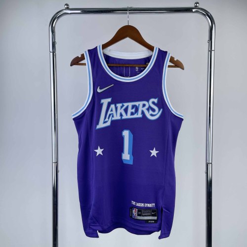 Heat Transfer NBA Los Angeles Lakers 2022 Russell City edition Purple Jersey