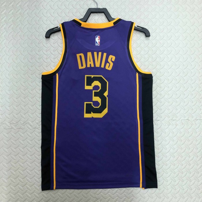 Heat Transfer NBA Los Angeles Lakers 2023 Davis Flying Man limited Purple Jersey