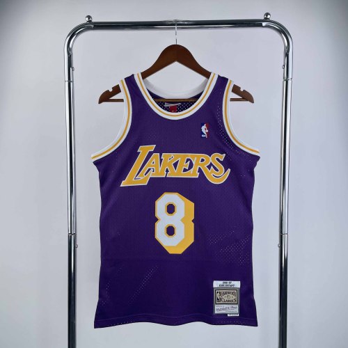 Heat Transfer NBA Los Angeles Lakers Kobe Bryant Mitchell & Ness 1996-97 Purple Hardwood Classics Swingman Jersey