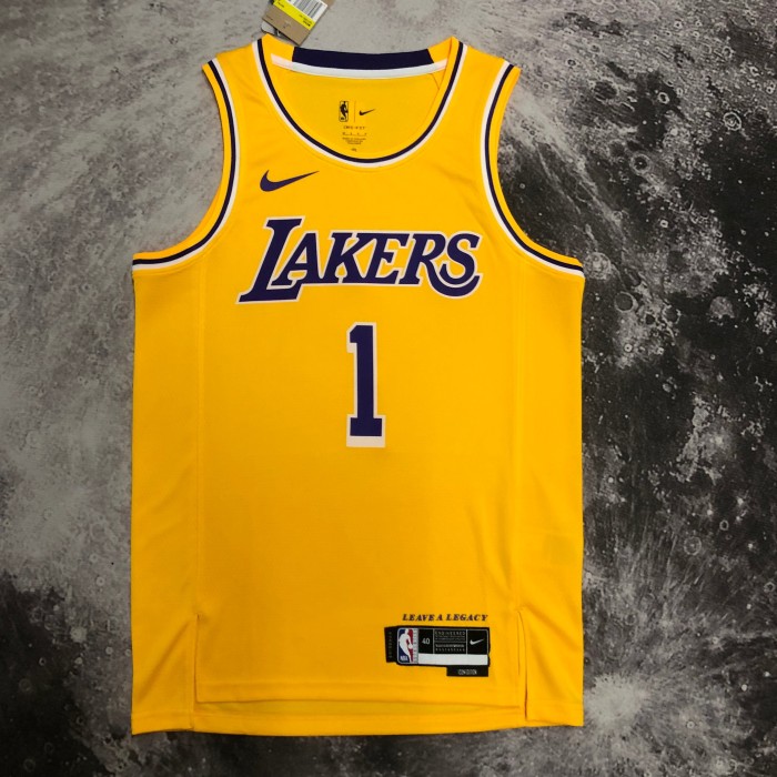 Heat Transfer NBA Los Angeles Lakers Russell Yellow Jersey