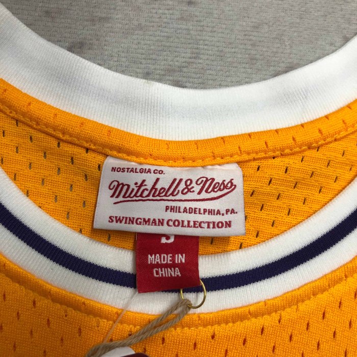 Heat Transfer Retro NBA Los Angeles Lakers Shaquille O'Neal Mitchell & Ness 1996-97 Gold Hardwood Classics Jersey