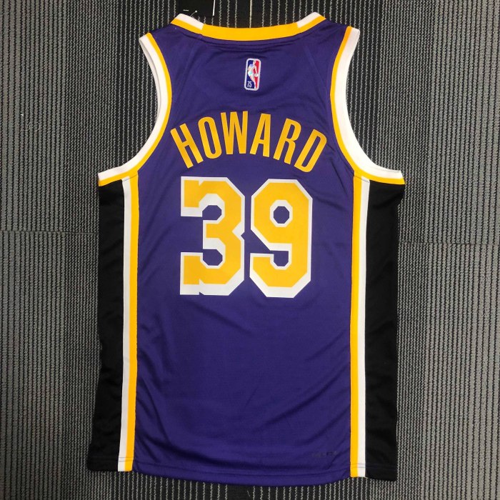 Heat Transfer NBA Los Angeles Lakers Howard 75th Anniversary Flying Man limited Purple Jersey