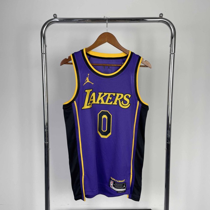 Heat Transfer NBA Los Angeles Lakers 2023 Russell Westbrook Flying Man limited  Purple Jersey