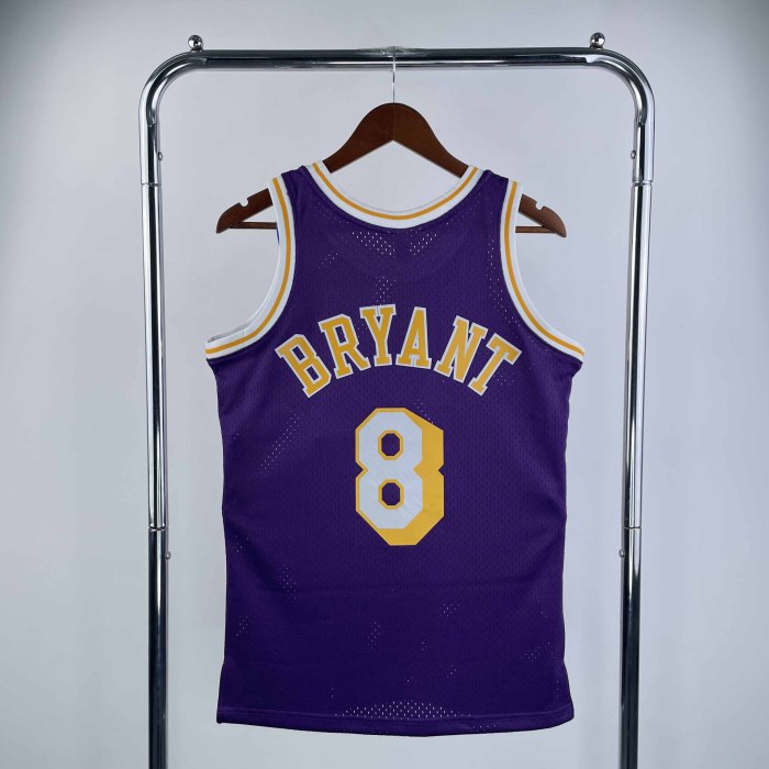 Heat Transfer NBA Los Angeles Lakers Kobe Bryant Mitchell & Ness 1996-97 Purple Hardwood Classics Swingman Jersey