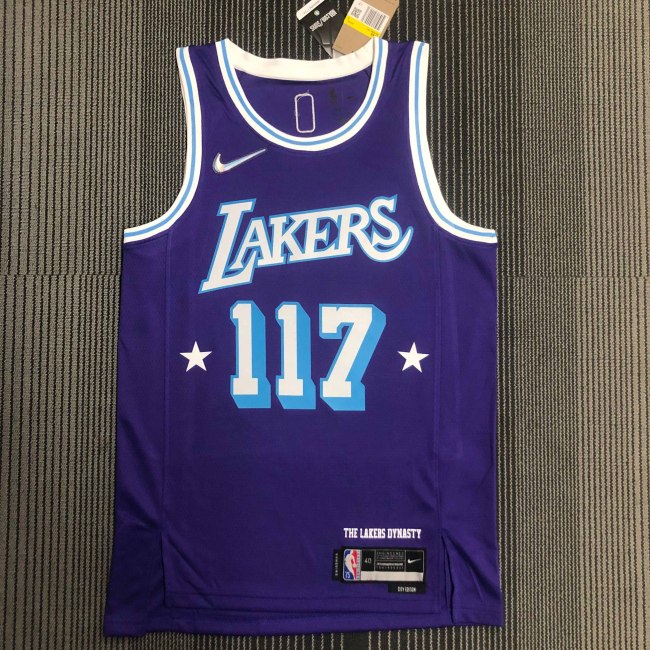 Heat Transfer NBA Los Angeles Lakers 2022 X-BOX City Edition Jointly-designed Purple Jersey