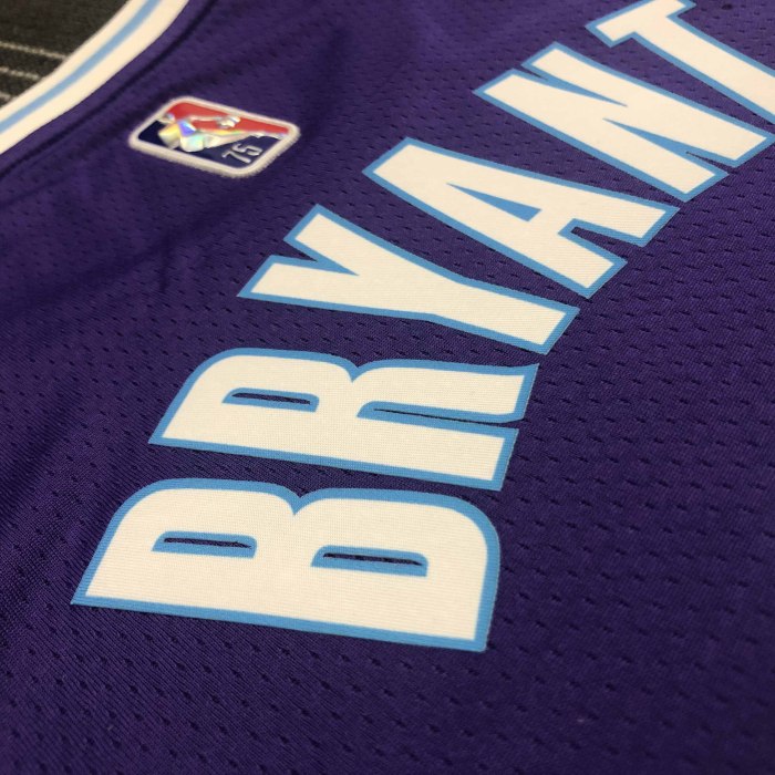 Heat Transfer NBA 2022 Los Angeles Lakers Kobe Bryant 75th Anniversary City Edition Purple Jersey