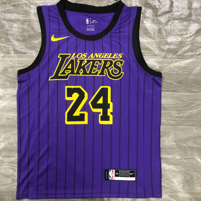 Heat Transfer NBA  Los Angeles Lakers 2018  Kobe Bryant  stripe limit Purple Jersey