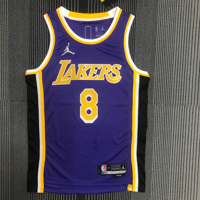 Heat Transfer NBA Los Angeles Lakers Kobe Bryant 75th Anniversary Flying Man limited Purple Jersey
