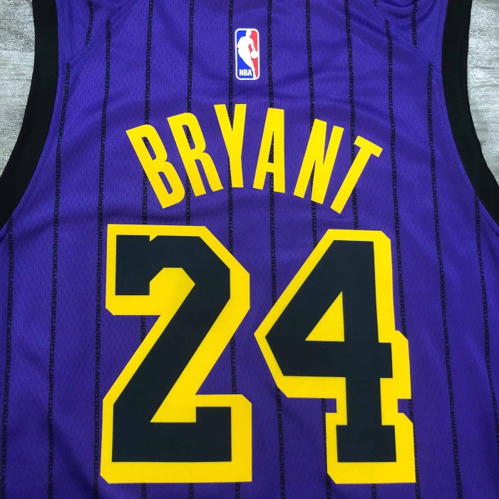 Heat Transfer NBA  Los Angeles Lakers 2018  Kobe Bryant  stripe limit Purple Jersey