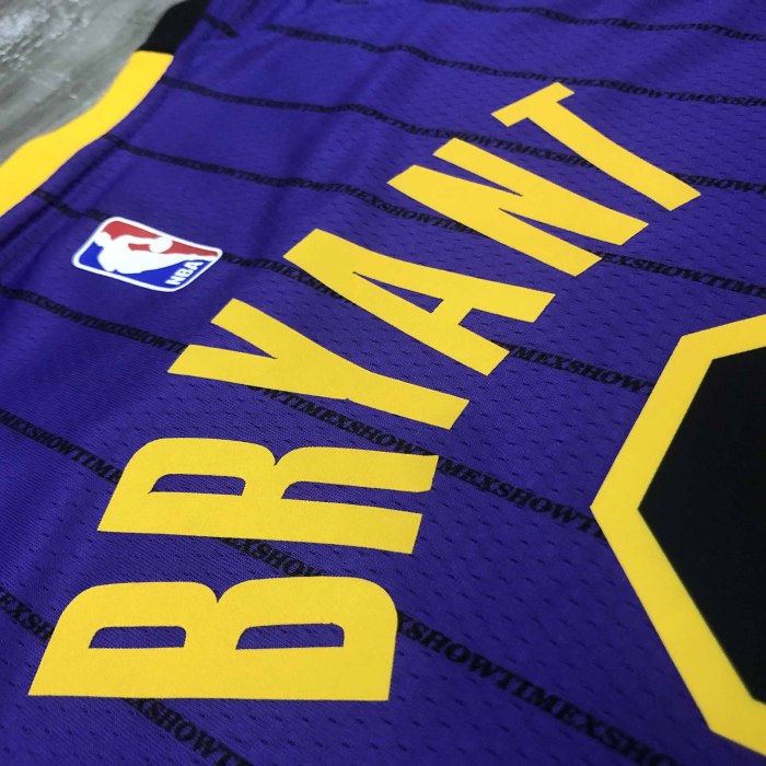 Heat Transfer NBA  Los Angeles Lakers 2018 Kobe Bryant Purple stripe limit  Jersey