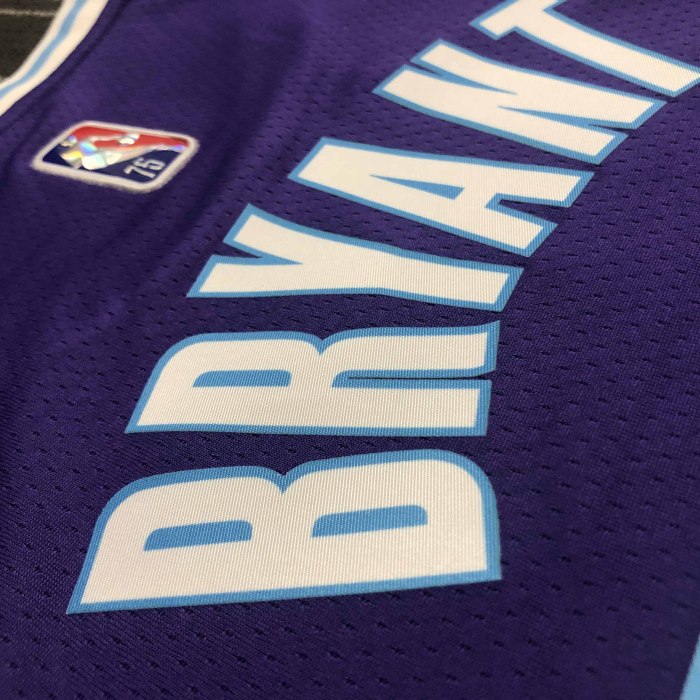 Heat Transfer NBA 2022 Los Angeles Lakers Kobe Bryant 75th Anniversary City Edition Purple Jersey
