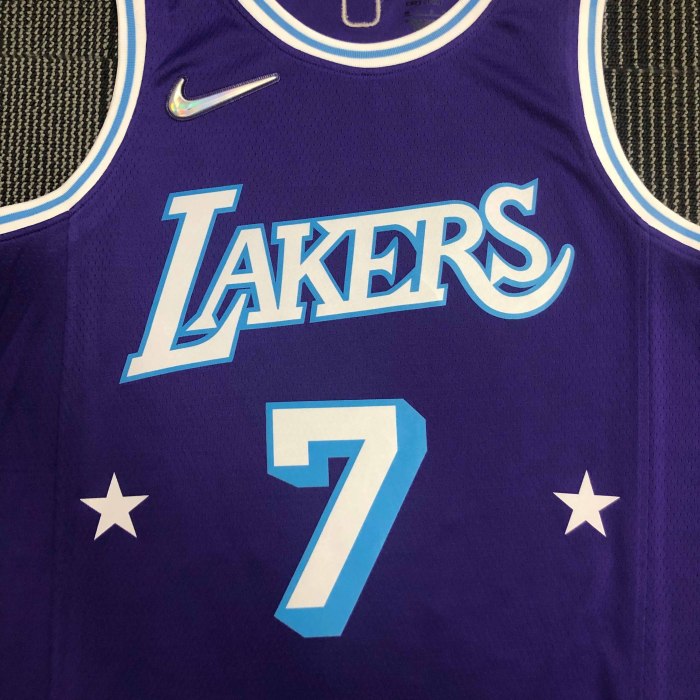 Heat Transfer NBA 2022 Los Angeles Lakers Anthony 75th Anniversary City Edition Purple Jersey