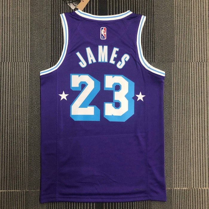 Heat Transfer NBA 2022 Los Angeles Lakers LeBron James 75th Anniversary City Edition Purple Jersey