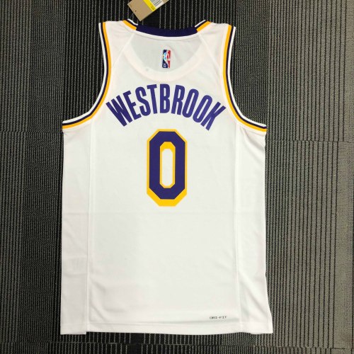 Heat Transfer NBA Los Angeles Lakers Russell Westbrook 75 Anniversary White Jersey
