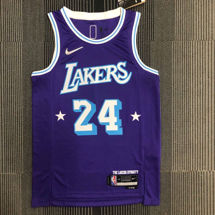 Heat Transfer NBA 2022 Los Angeles Lakers Kobe Bryant 75th Anniversary City Edition Purple Jersey