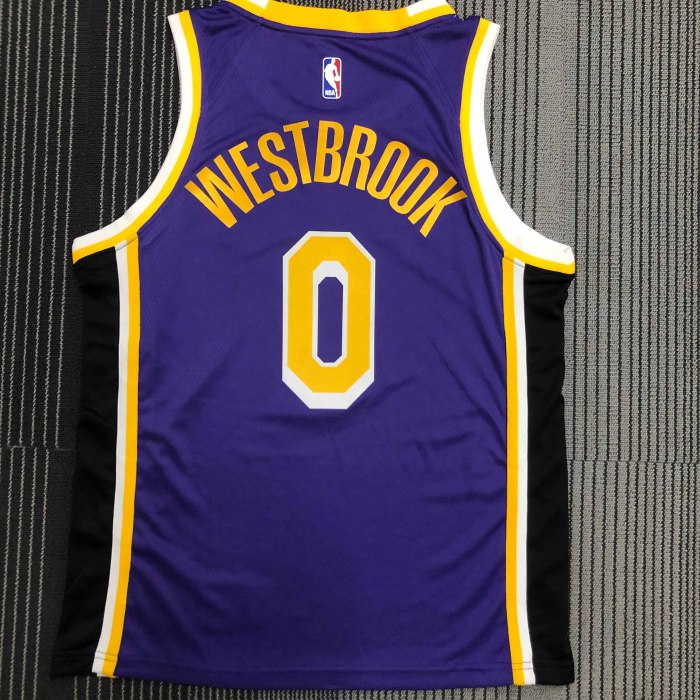Heat Transfer NBA  Los Angeles Lakers Russell Westbrook Purple Jersey