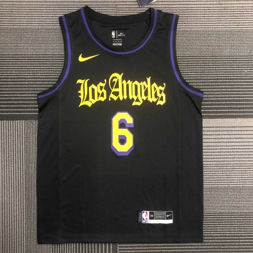 Heat Transfer NBA  Los Angeles Lakers LeBron James Black Jersey