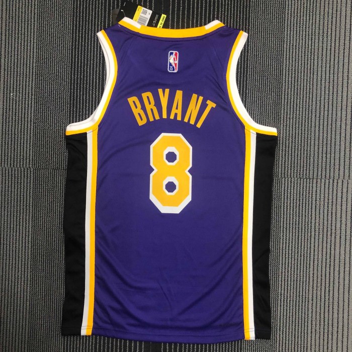 Heat Transfer NBA Los Angeles Lakers Kobe Bryant 75th Anniversary Flying Man limited Purple Jersey