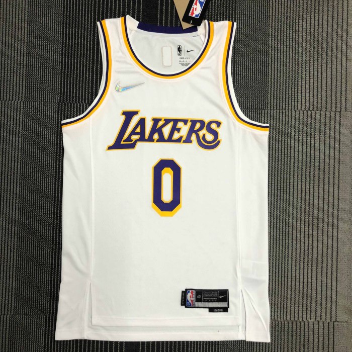Heat Transfer NBA Los Angeles Lakers Russell Westbrook 75 Anniversary White Jersey