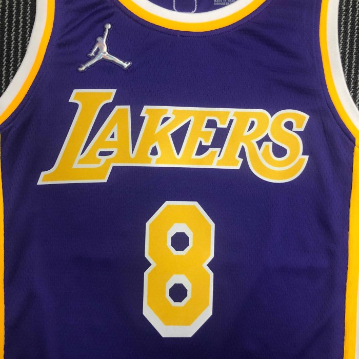 Heat Transfer NBA Los Angeles Lakers Kobe Bryant 75th Anniversary Flying Man limited Purple Jersey