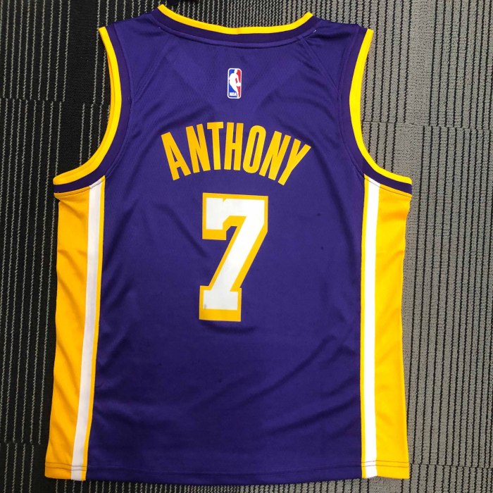 Heat Transfer NBA  Los Angeles Lakers Anthony Purple Jersey