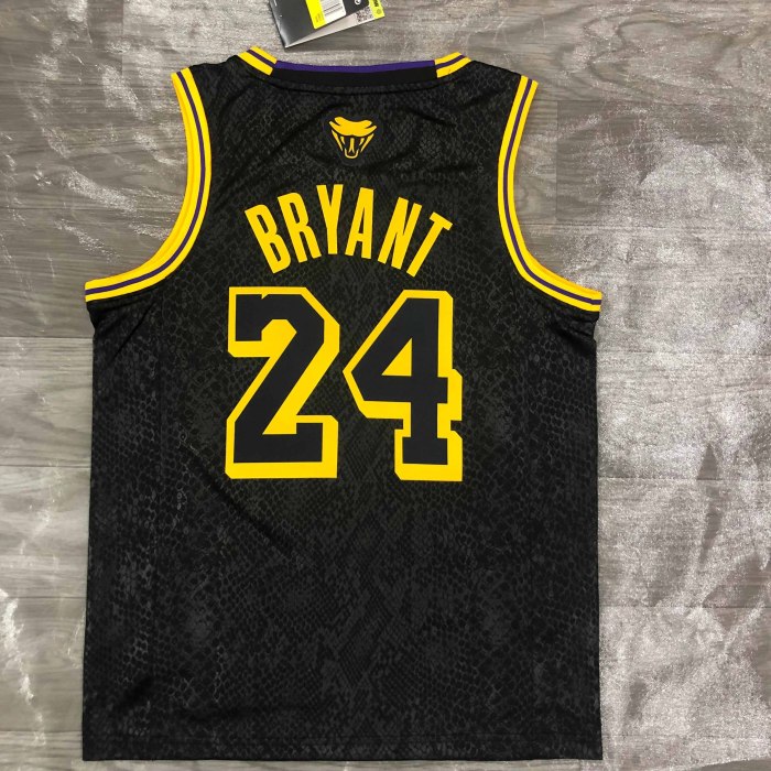 Heat Transfer 2021 NBA  Los Angeles Black manba Snak style Black Jersey