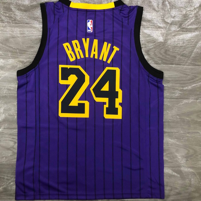 Heat Transfer NBA  Los Angeles Lakers 2018  Kobe Bryant  stripe limit Purple Jersey