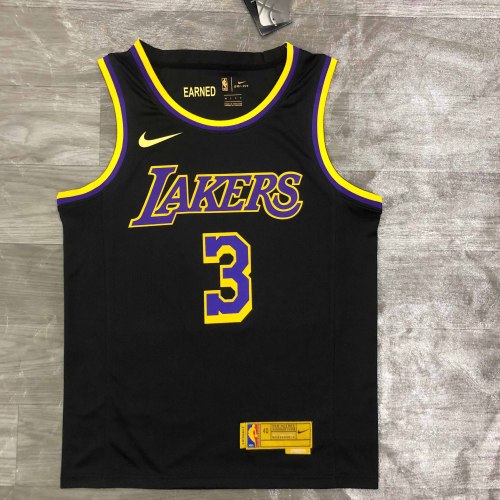 Heat Transfer NBA 2021 Los Angeles Lakers Davis Bonus Edition Black Jersey